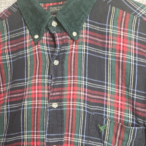 VINTAGE Fying Scotsman Flannel Button Down Shirt Size Large - Picture 2 of 6